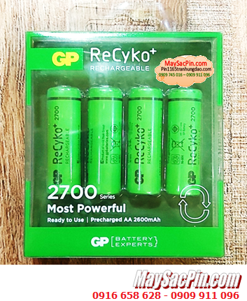 GP Recyko GP270AAHCE-2GBAS4, Pin sạc AA 2700mAh 1.2v GP270AAHCE-2GBAS4 (Vỉ 4viên)